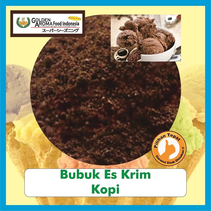 Bubuk Es Krim Kopi Premix Soft Serve Powder Bubuk Ice Cream Instan Coffee Sebaguna Halal
