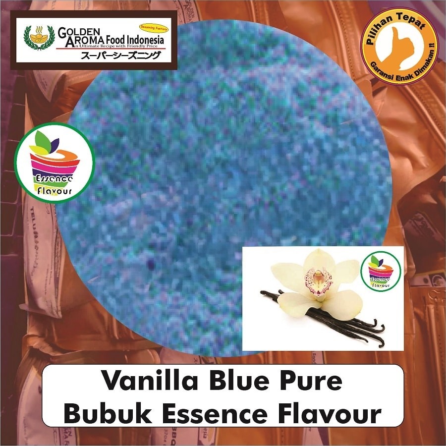 Bubuk Pure Vanilla Blue Murni Essence Powder Vanila Flavour Masak Serbaguna Instan