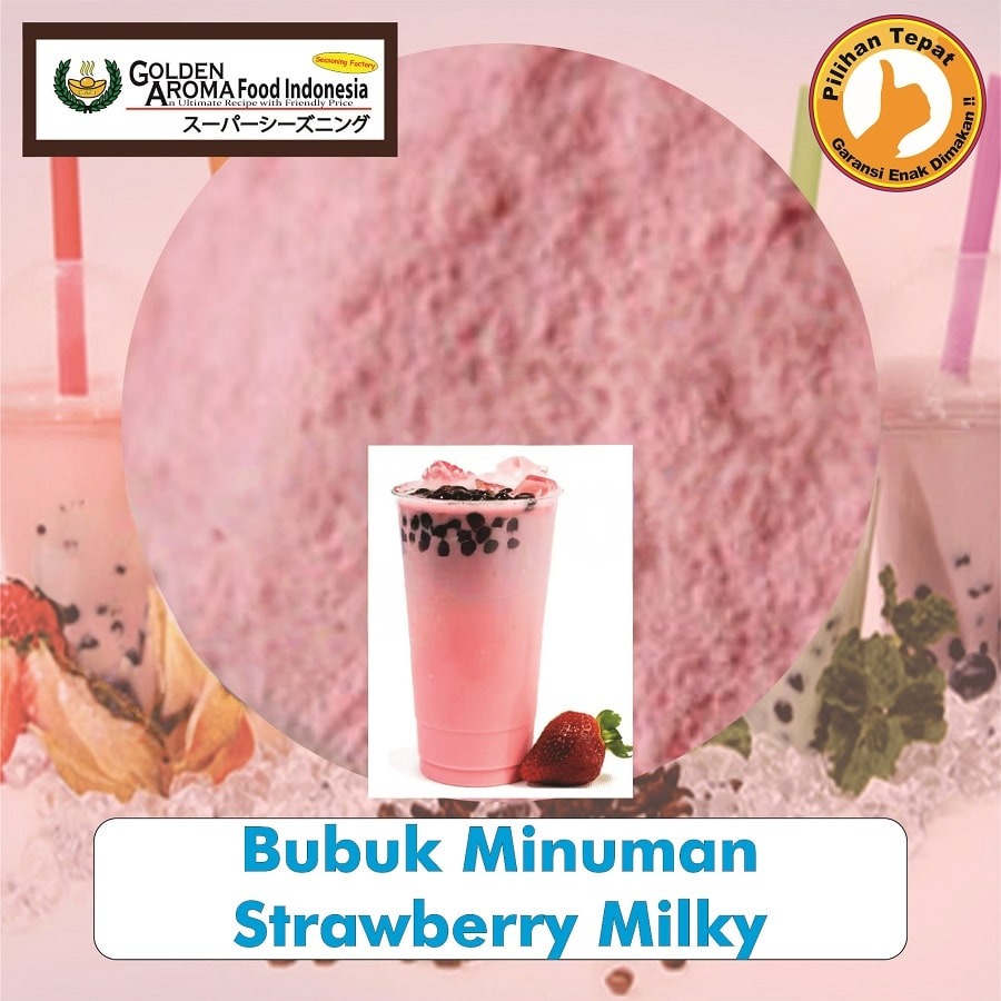 Bubuk Minuman Strawberry Milky Drink Powder Serbuk Serbaguna Instan Sebaguna Halal