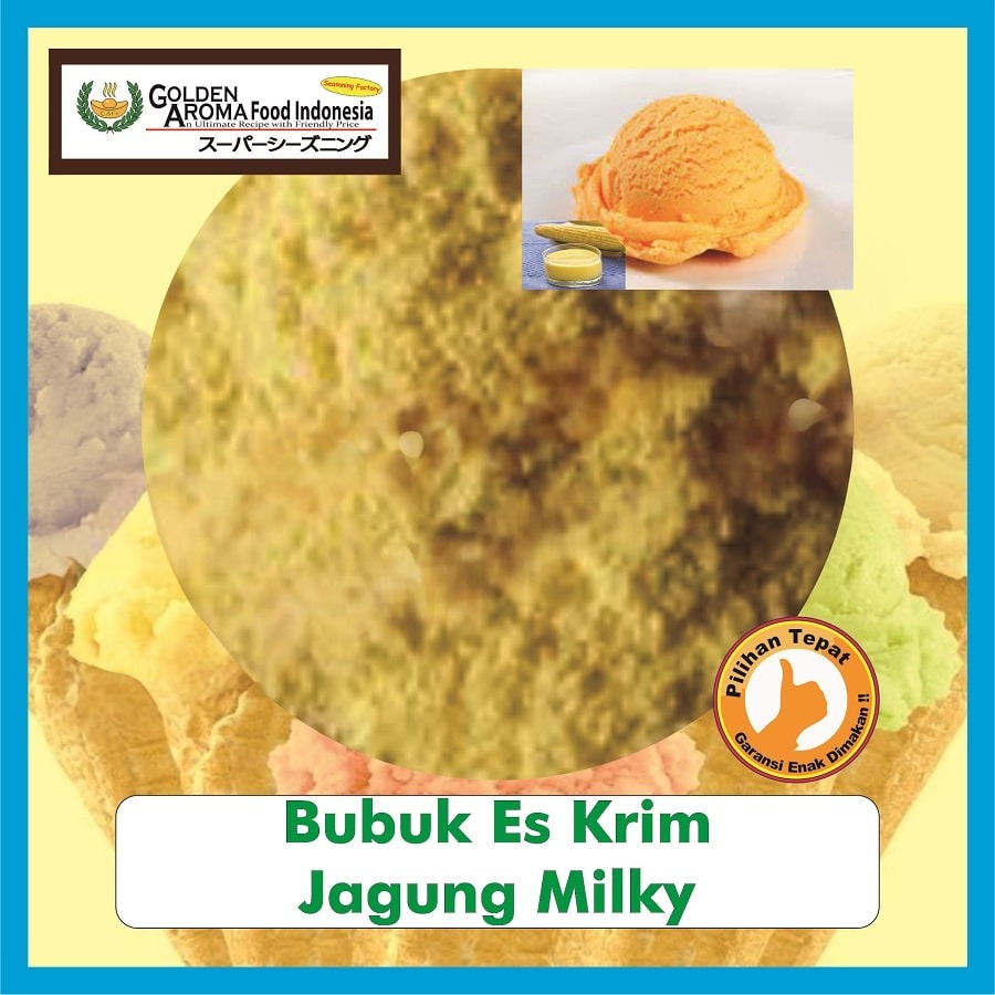 Bubuk Es Krim Jagung Milky Ice Cream Premix Powder Corn Serbuk Soft Serve Serbaguna Instan Sebaguna Halal