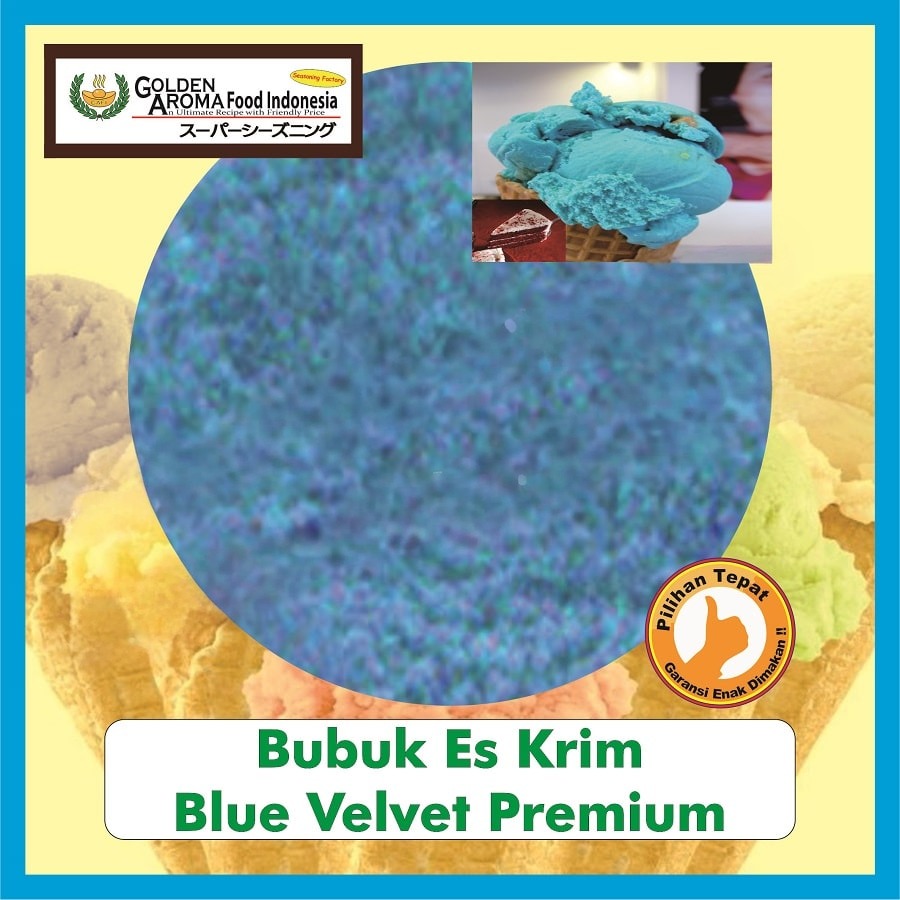 Bubuk Es Krim Blue Velvet Drink Ice Cream Powder Soft Serve Instan Serbaguna Halal