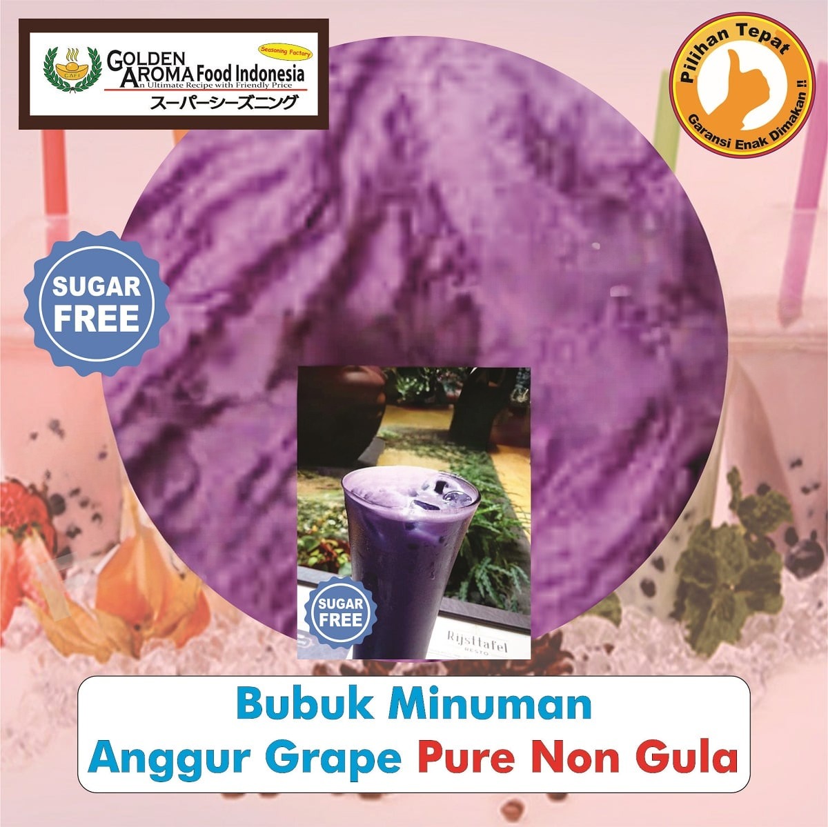 Bubuk Minuman Anggur Drink Powder Grape Serbuk Instan Sebaguna Halal
