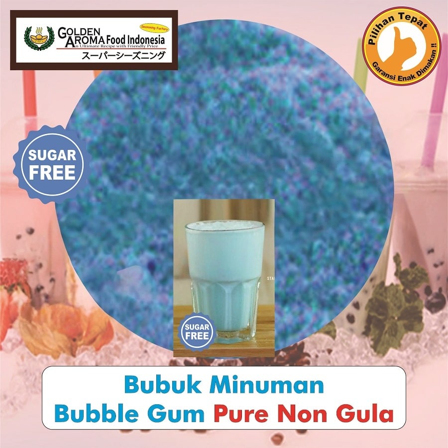 Bubuk Minuman Permen Karet Biru Drink Powder Bubble Gum Blue Serbuk Instan Sebaguna Halal