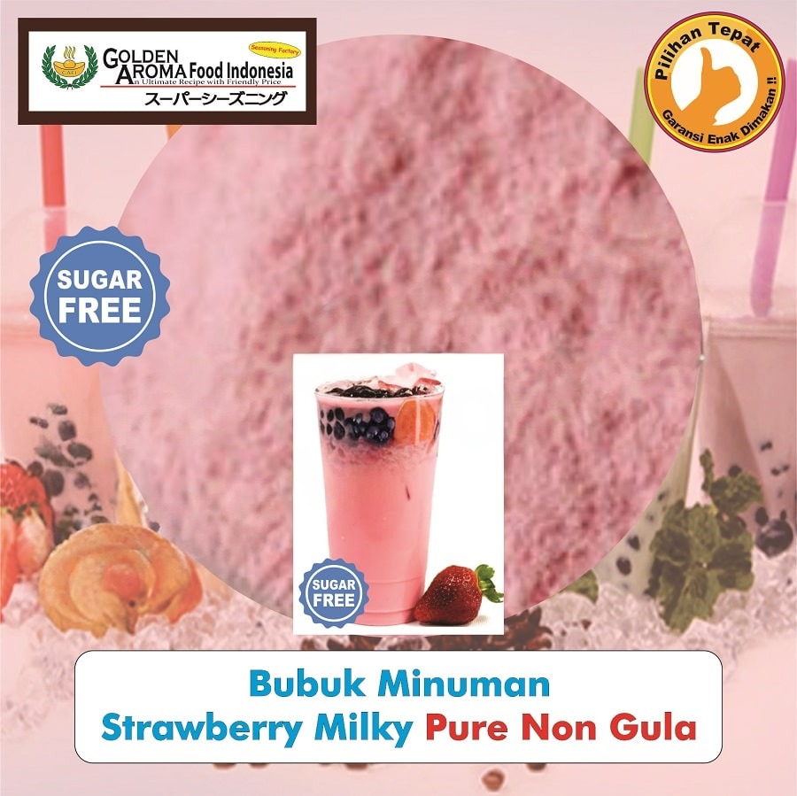 Bubuk Minuman Strawberry Milky Drink Powder Serbuk Serbaguna Instan Sebaguna Halal