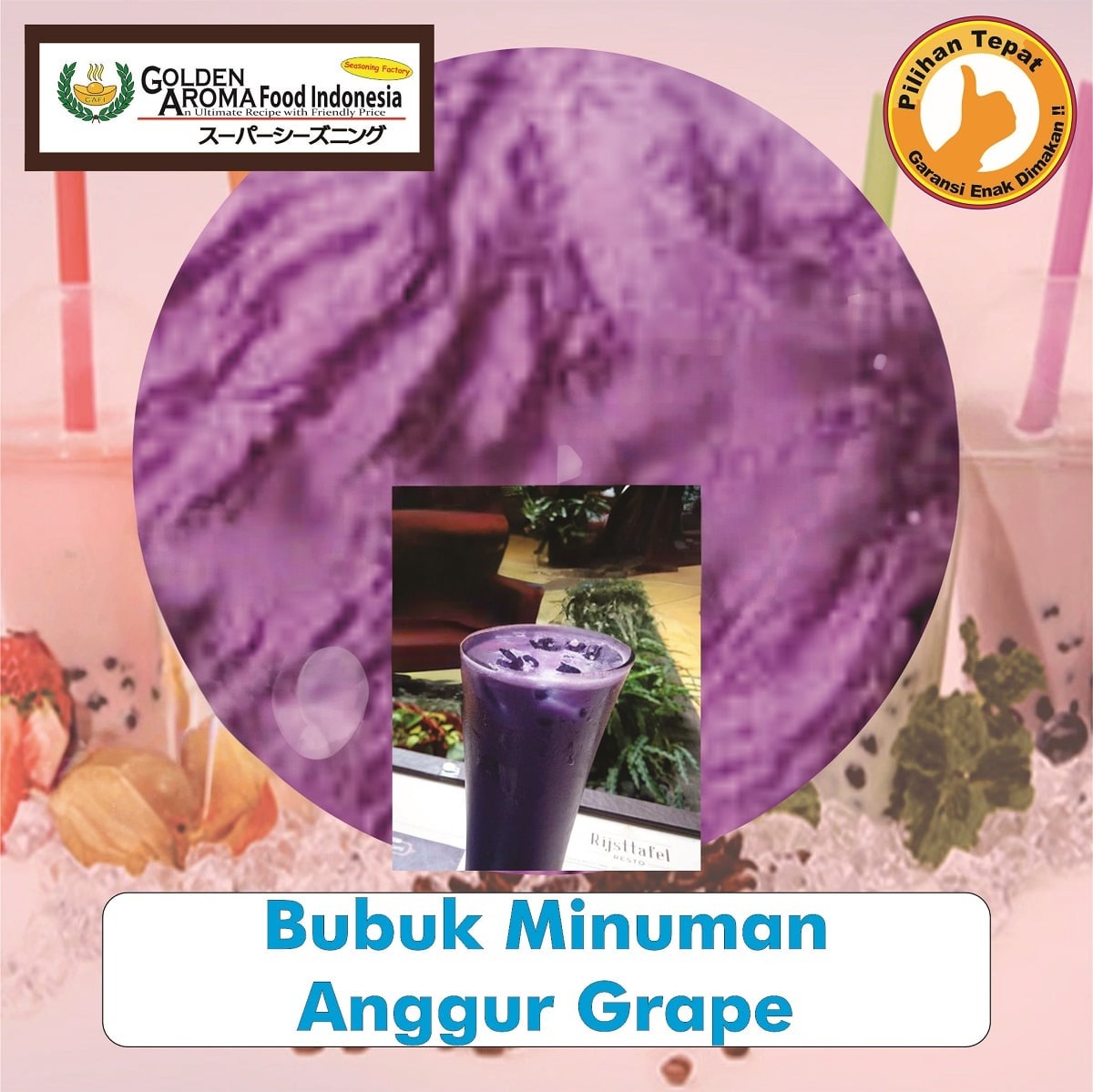 Bubuk Minuman Anggur Drink Powder Grape Serbuk Instan Sebaguna Halal