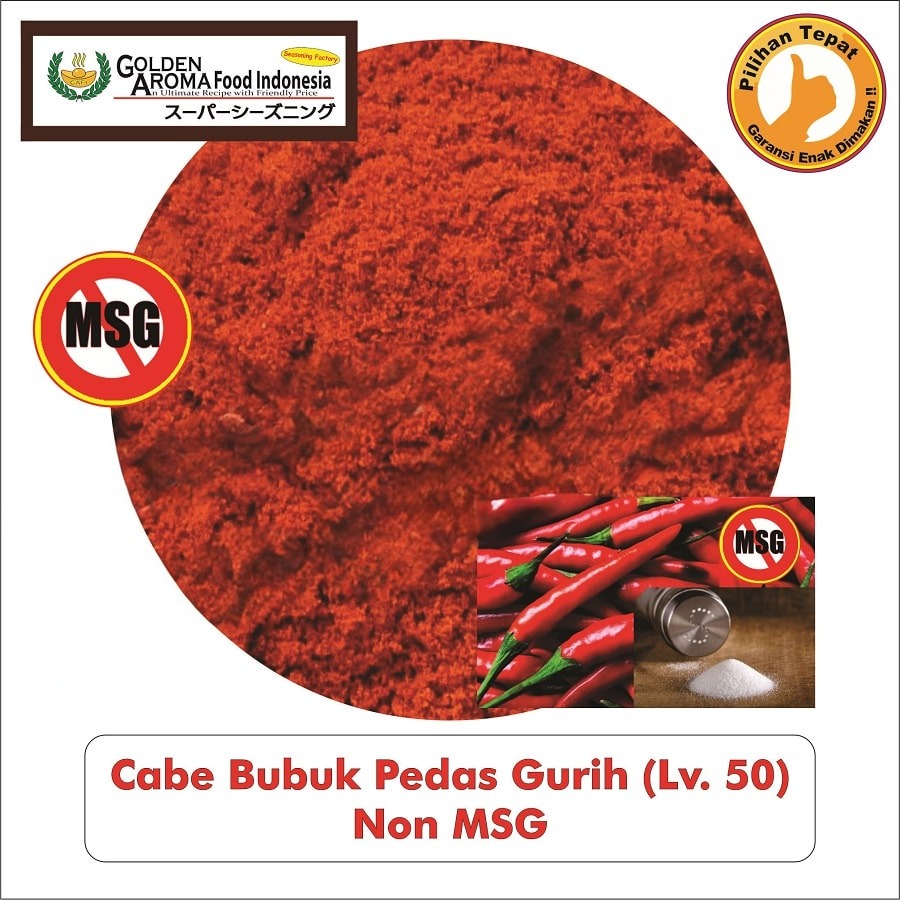 Bubuk Cabe Pedas Gurih Level 50 Chili Powder Bumbu Masak Serbaguna Instan Sebaguna Halal