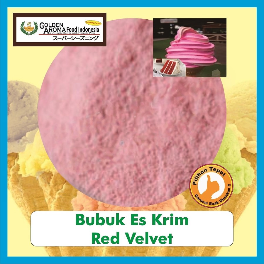 Bubuk Es Krim Red Velvet Ice Cream Premix Powder Serbuk Soft Serve Serbaguna Instan Halal