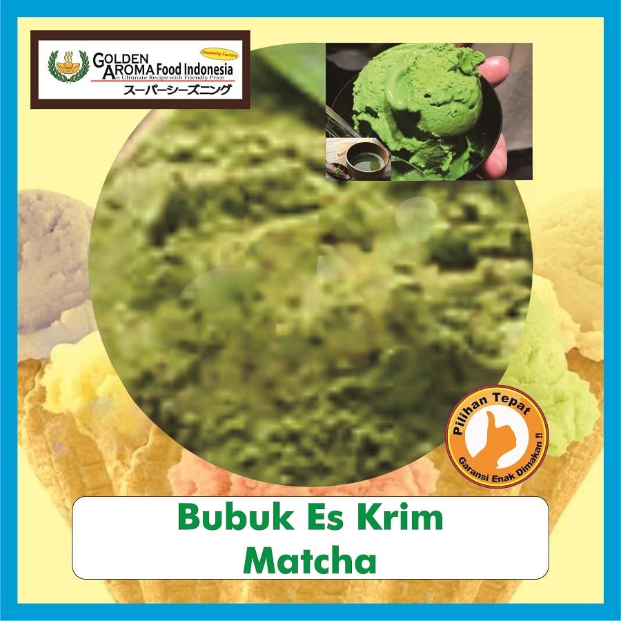 Bubuk Es Krim Matcha Ice Cream Powder Soft Serve Instan Serbaguna Halal