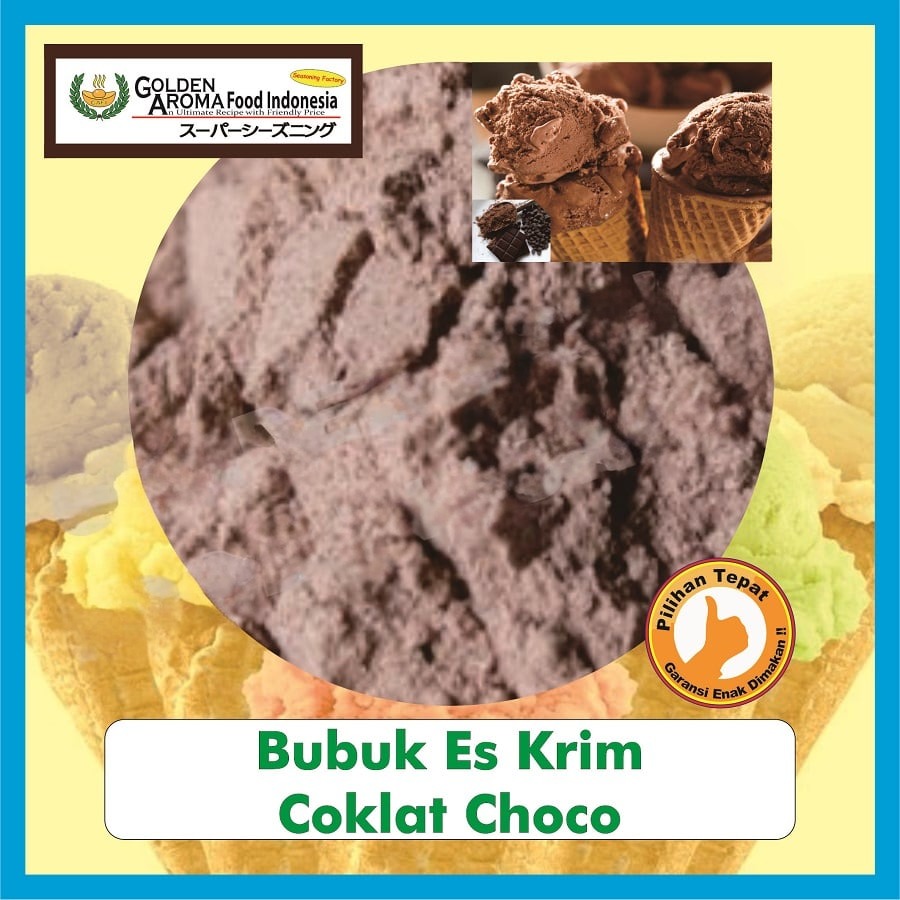 Bubuk Es Krim Coklat Choco Ice Cream Premix Powder Soft Serve Chocolate Serbuk Instan Sebaguna Halal
