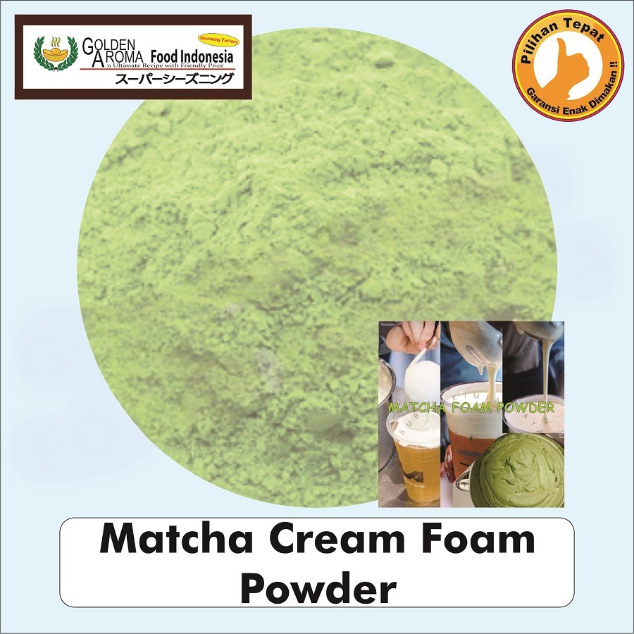 Bubuk Matcha Cream Foam Powder Topping Minuman Keju Halal
