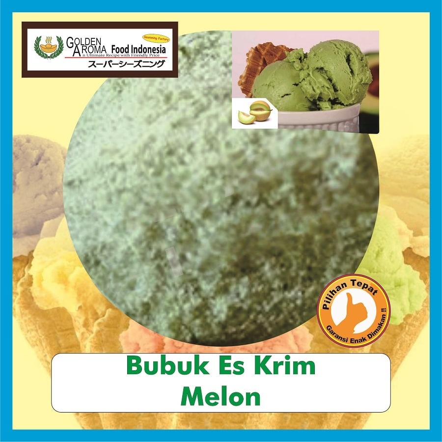 Bubuk Es Krim Melon Ice Cream Premix Powder Honey Dew Serbuk Soft Serve Serbaguna Instan Sebaguna Halal