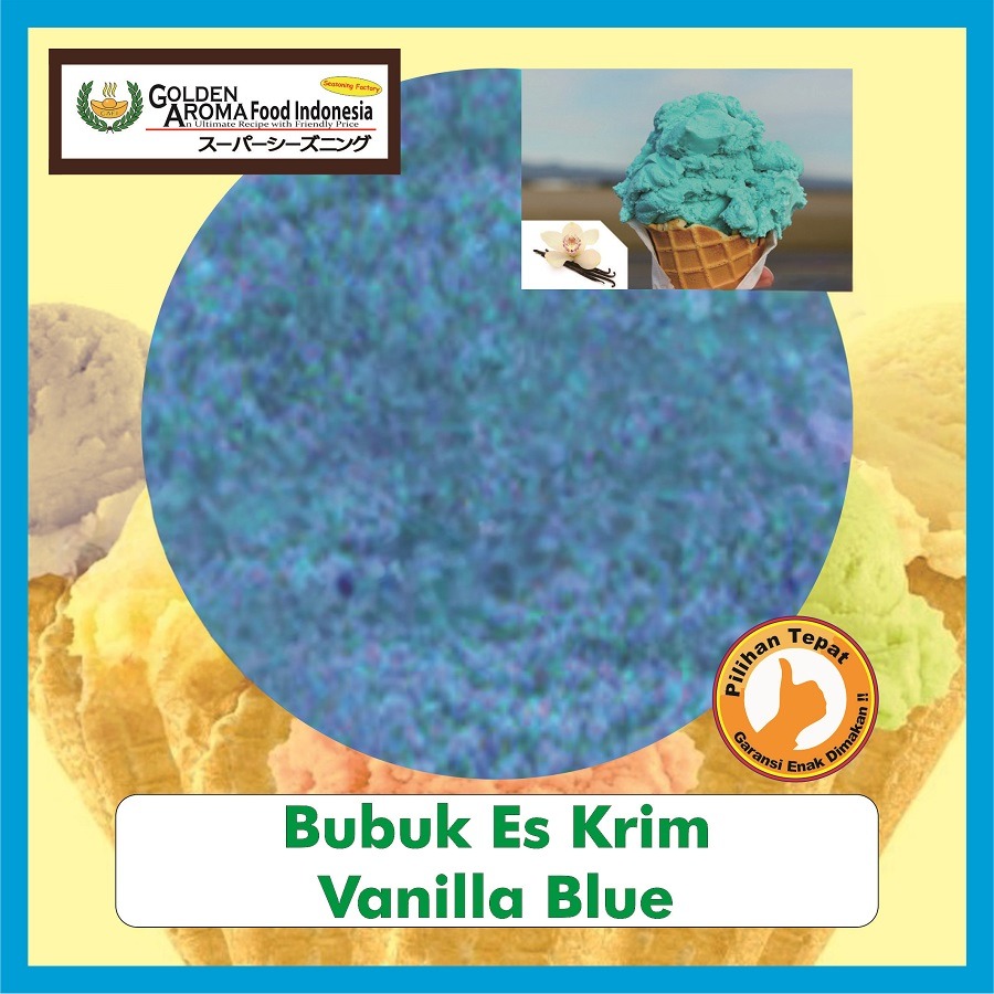 Bubuk Es Krim Vanilla Blue Premix Soft Serve Powder Bubuk Ice Cream Instan Vanila Sebaguna Halal