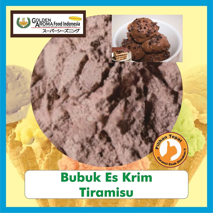 Bubuk Es Krim Tiramisu Premix Soft Serve Powder Bubuk Ice Cream Instan Sebaguna Halal