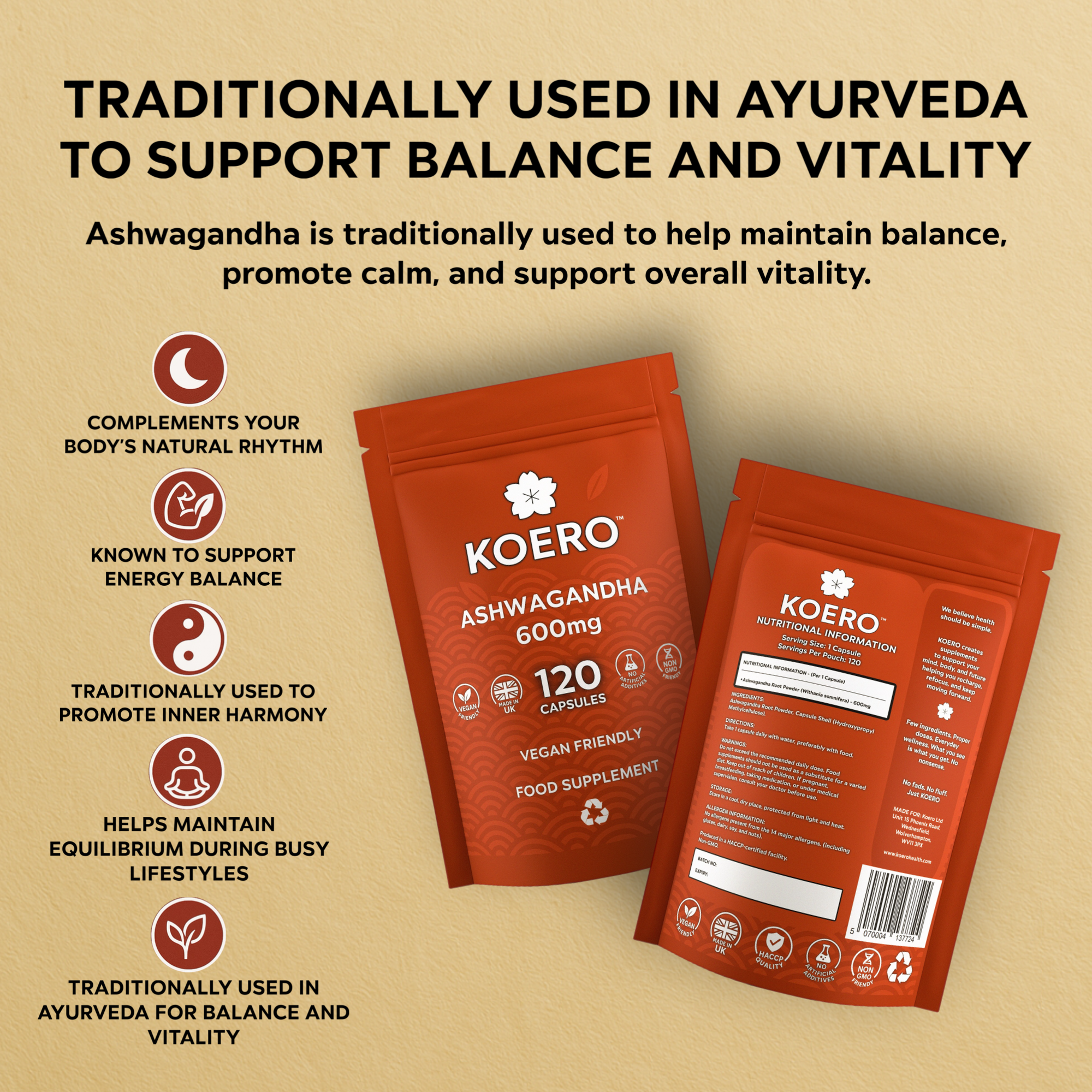 KOERO Ashwagandha 600mg Capsules