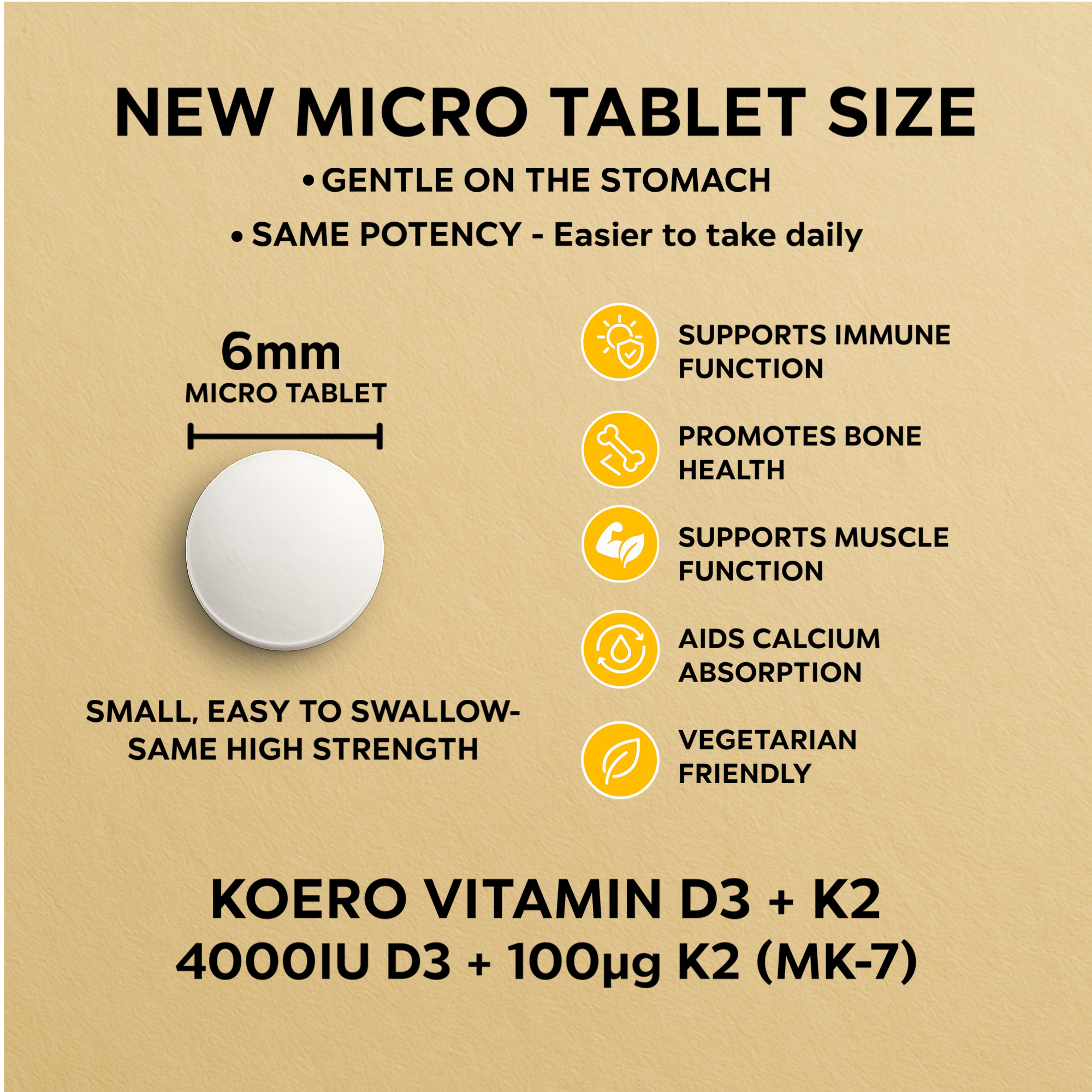 KOERO Vitamin D3 + K2 Micro Tablets