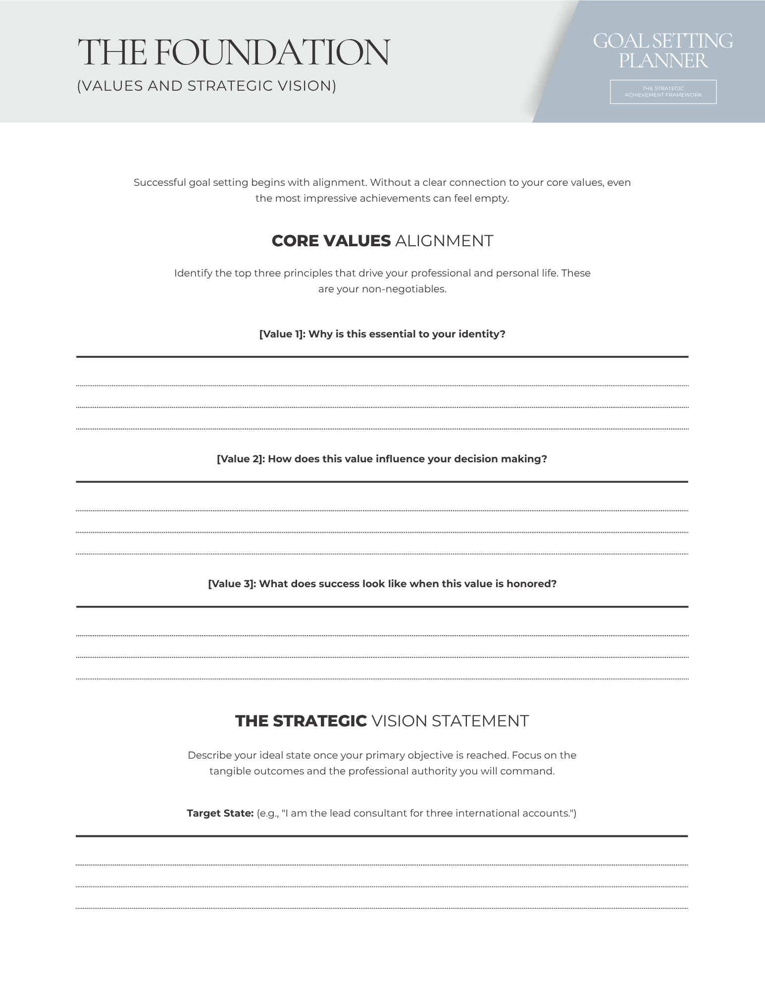 Goal Setting Planner