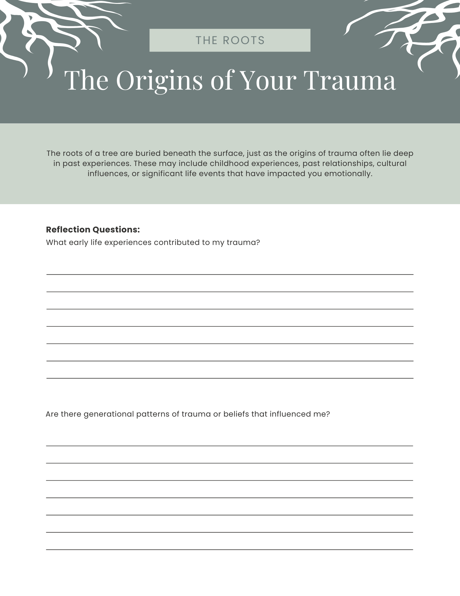 Trauma Tree Worksheet