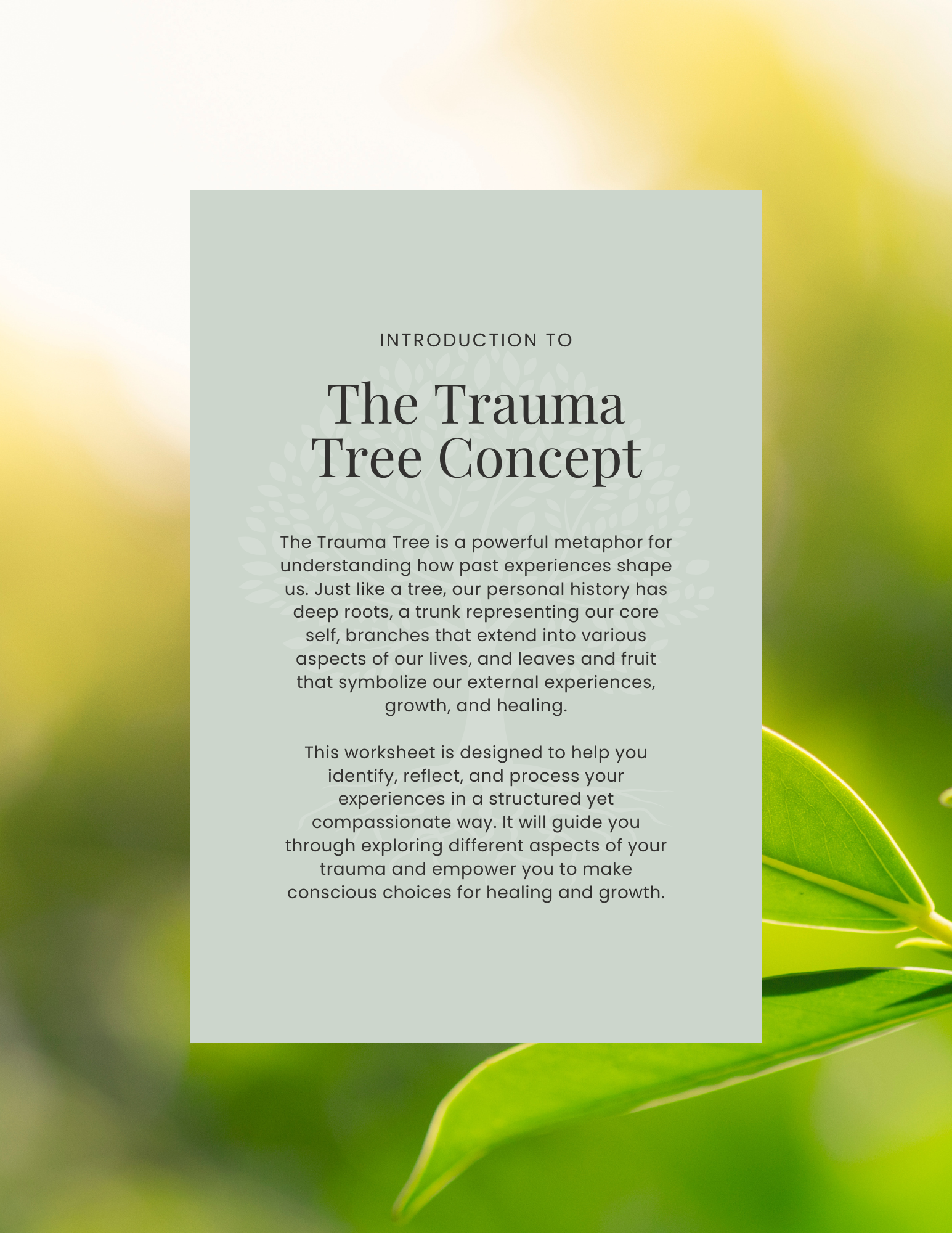 Trauma Tree Worksheet