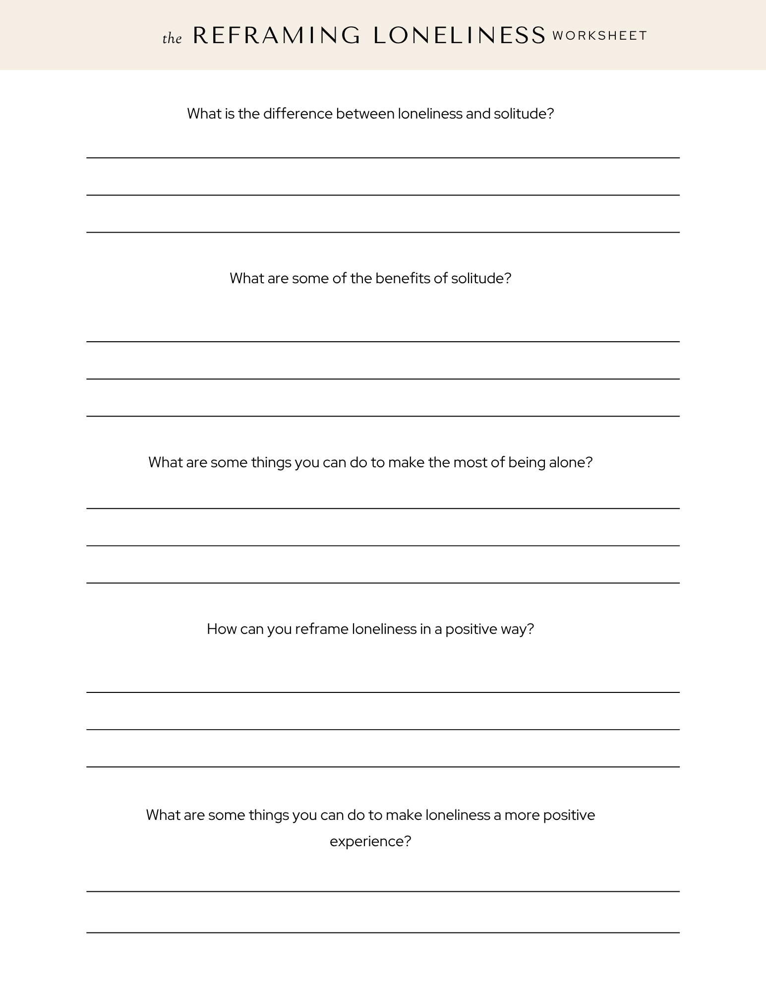 Reframing Loneliness Workbook