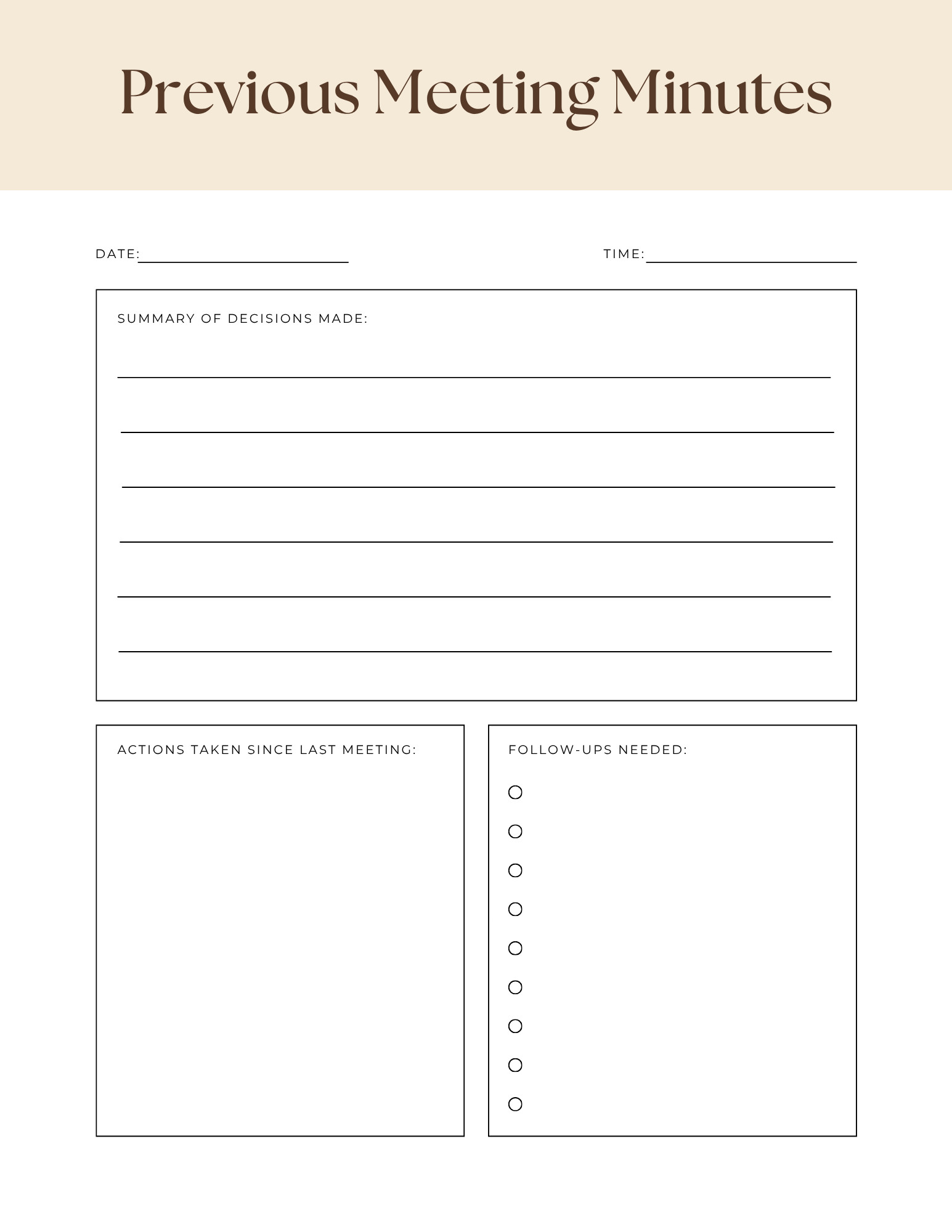 Family Meeting Planner