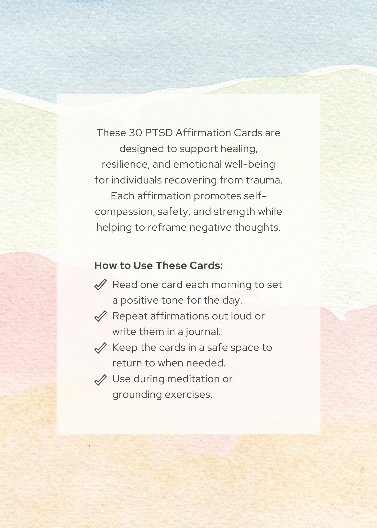 PTSD Affirmation Cards