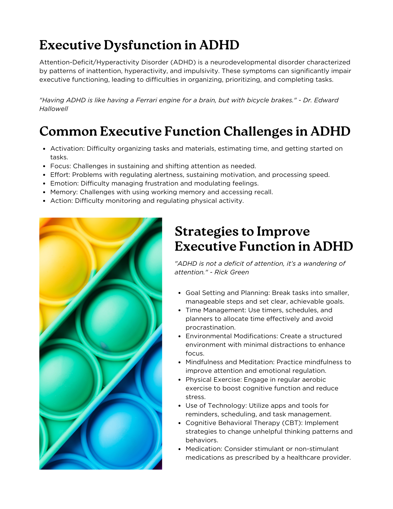 ADHD & Executive Functioning Worksheets