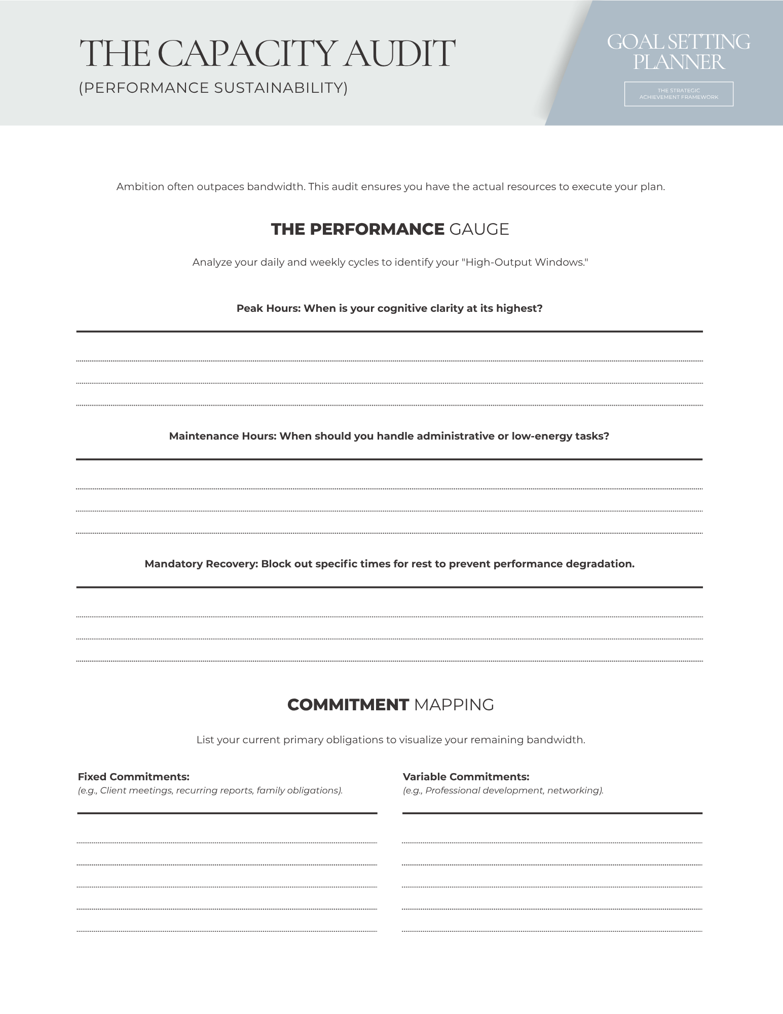 Goal Setting Planner