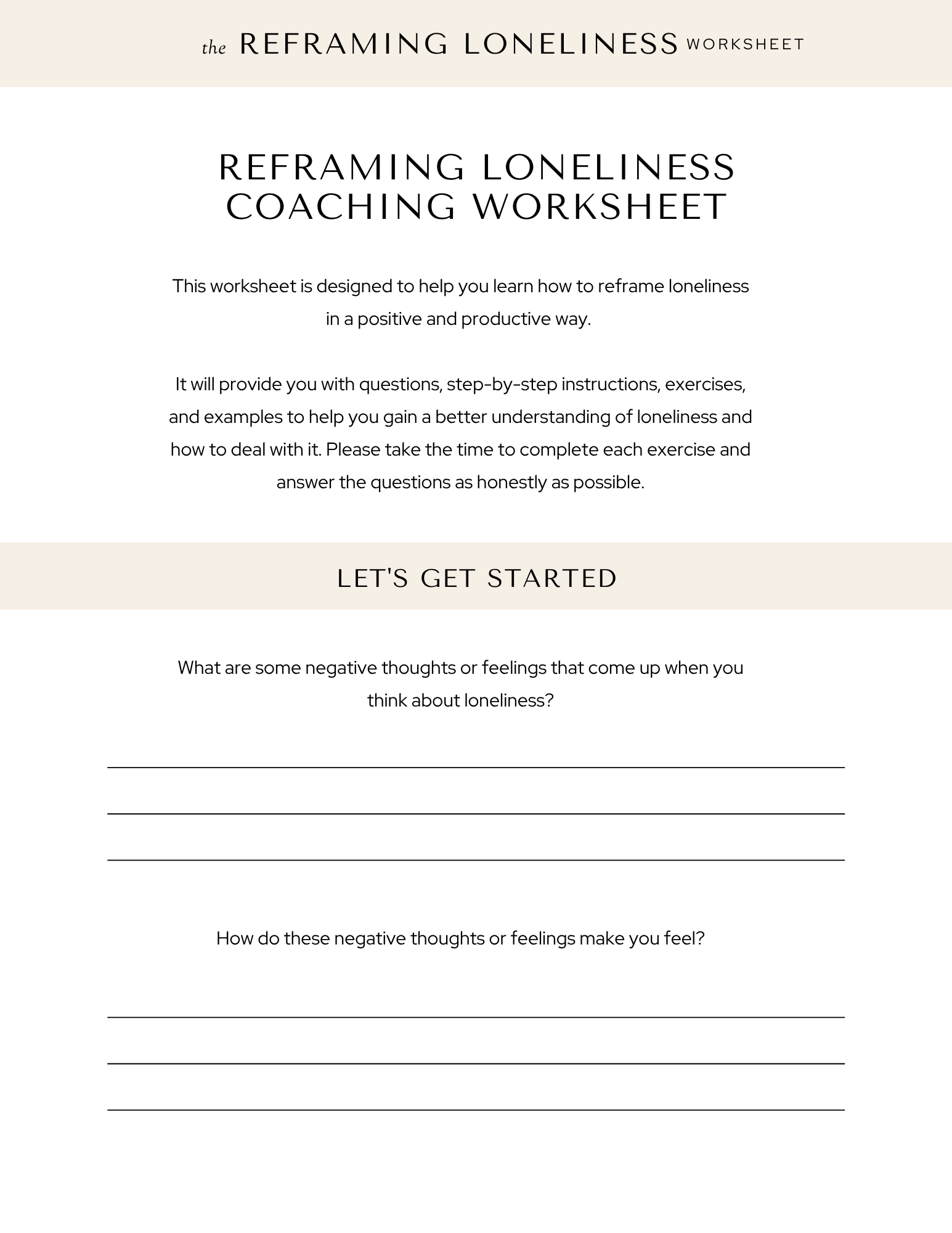 Reframing Loneliness Workbook