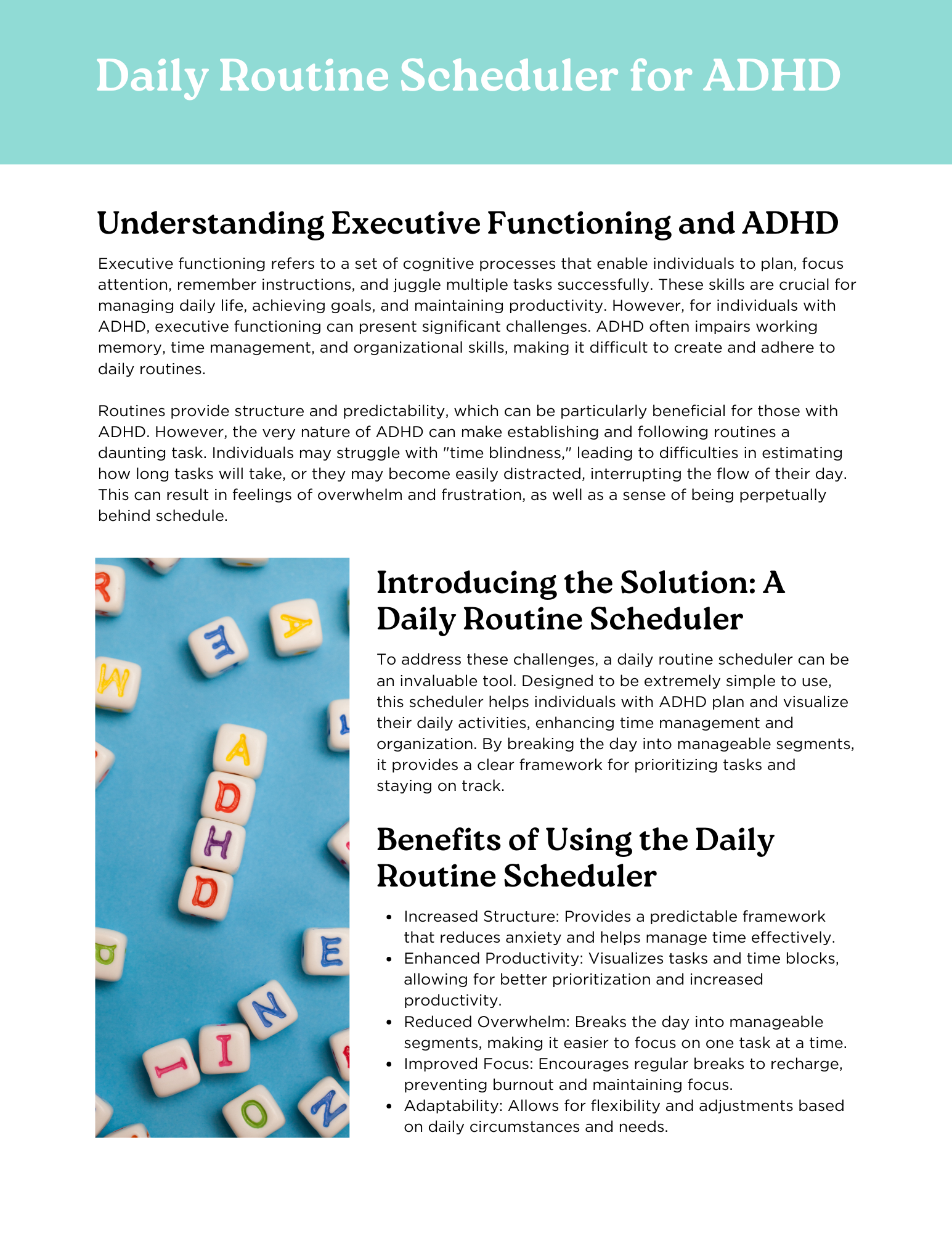 ADHD & Executive Functioning Worksheets