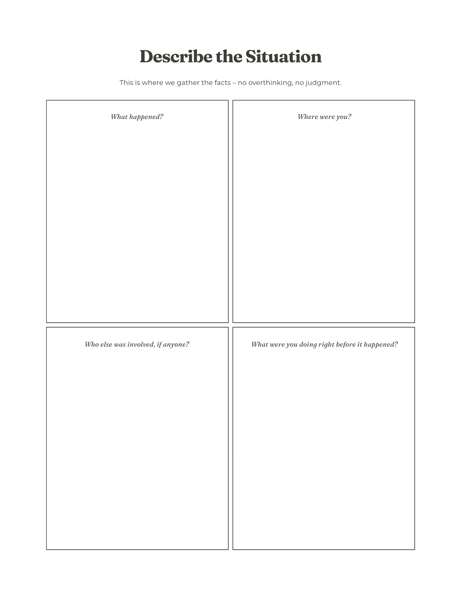 Cognitive Restructuring Worksheets
