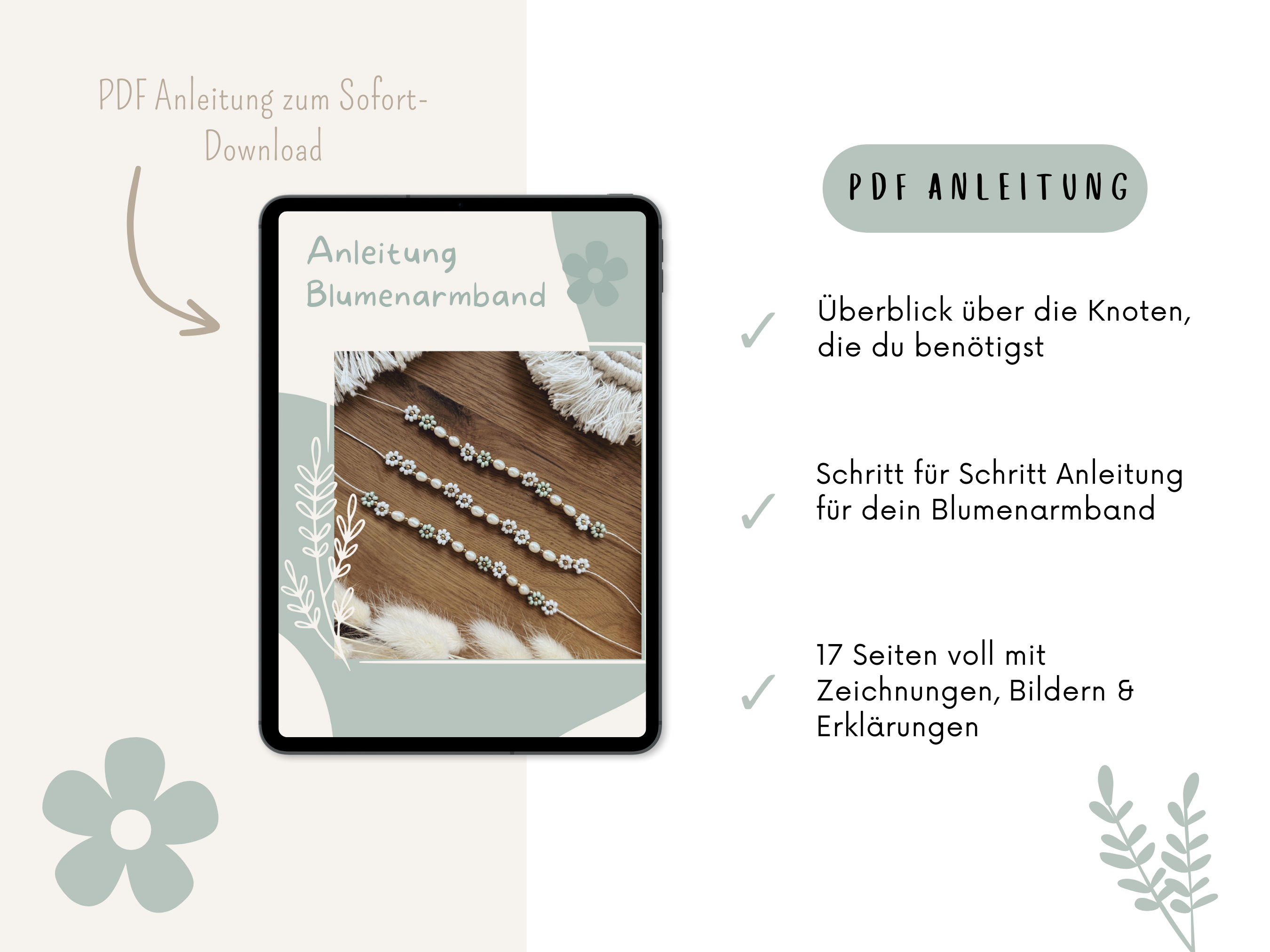 Anleitung Blumenarmband