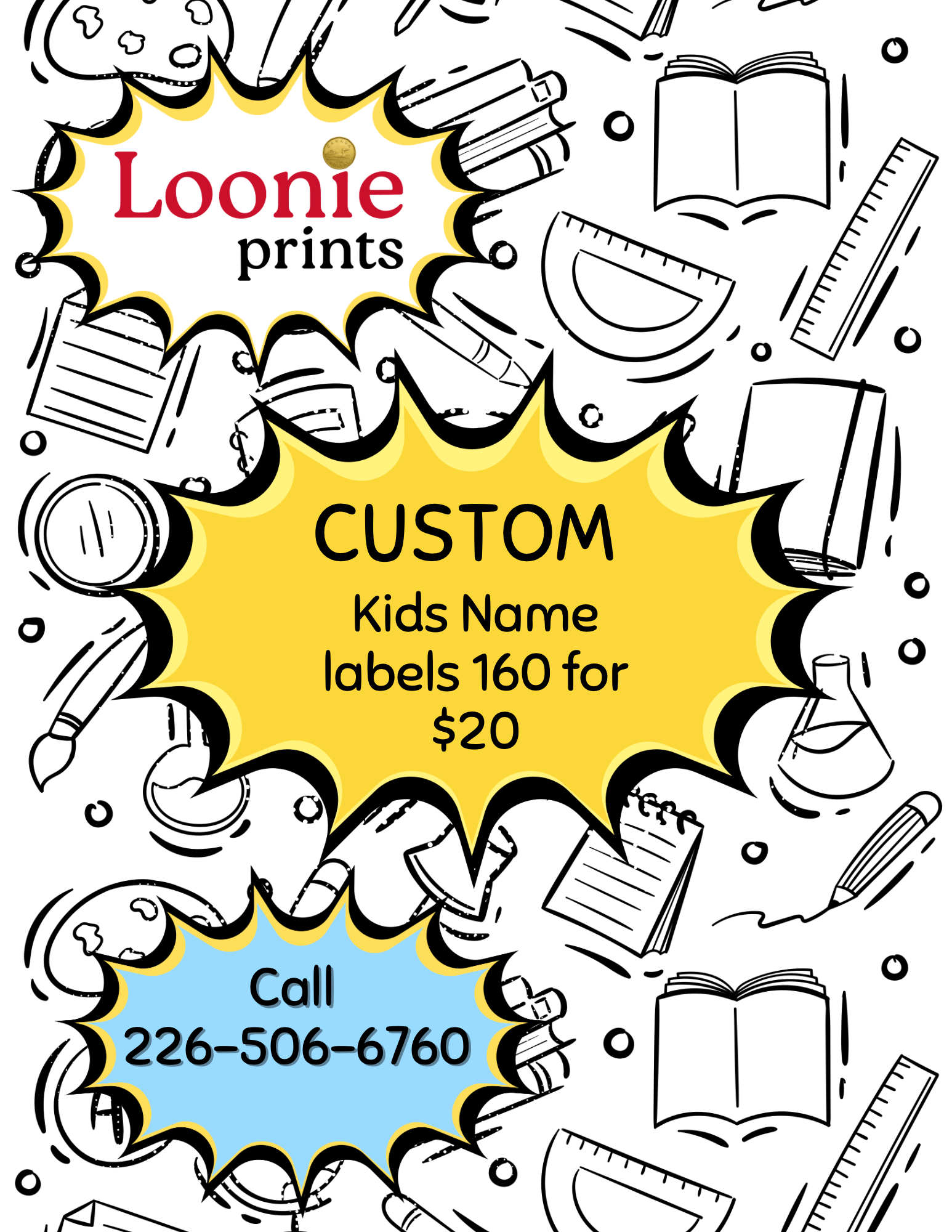 Custom Kids Name Labels