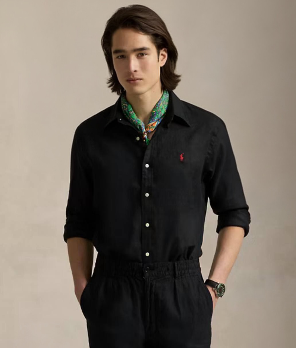 Black Polo Ralph Lauren Linen Shirt
