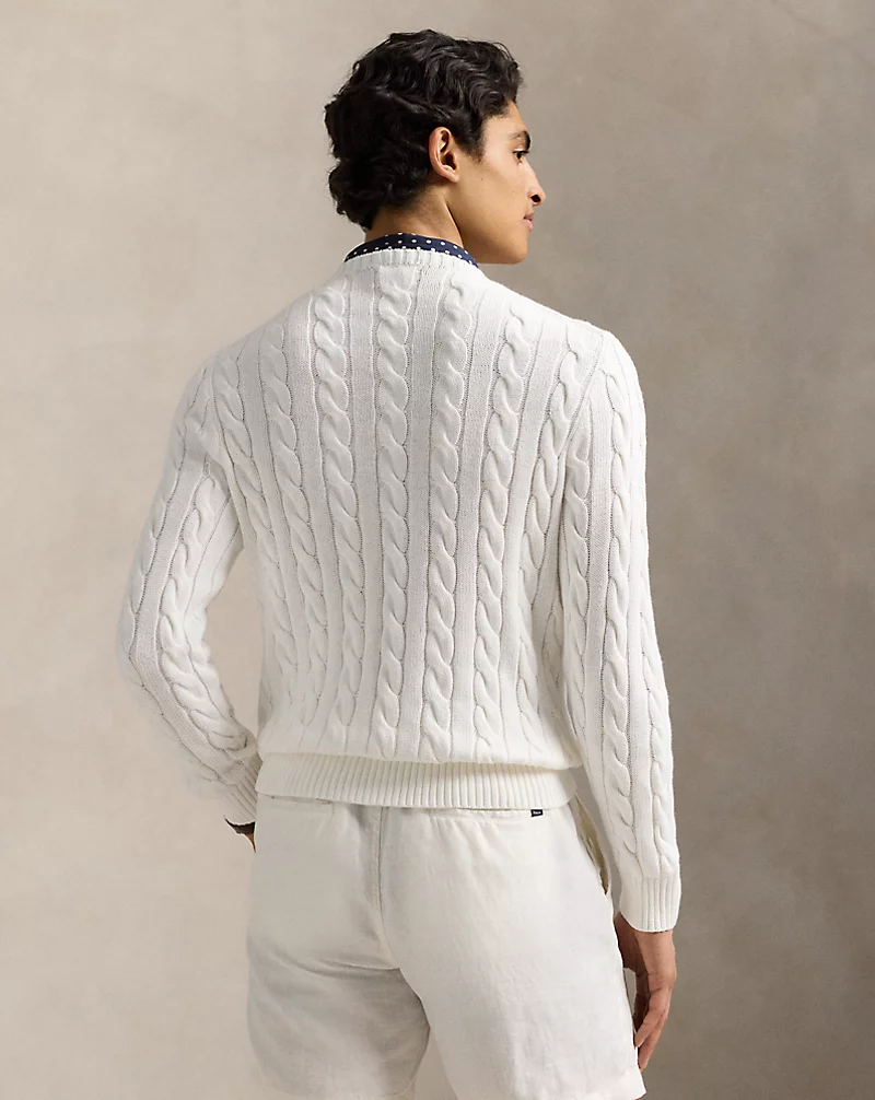 White Knit- Polo Pullover