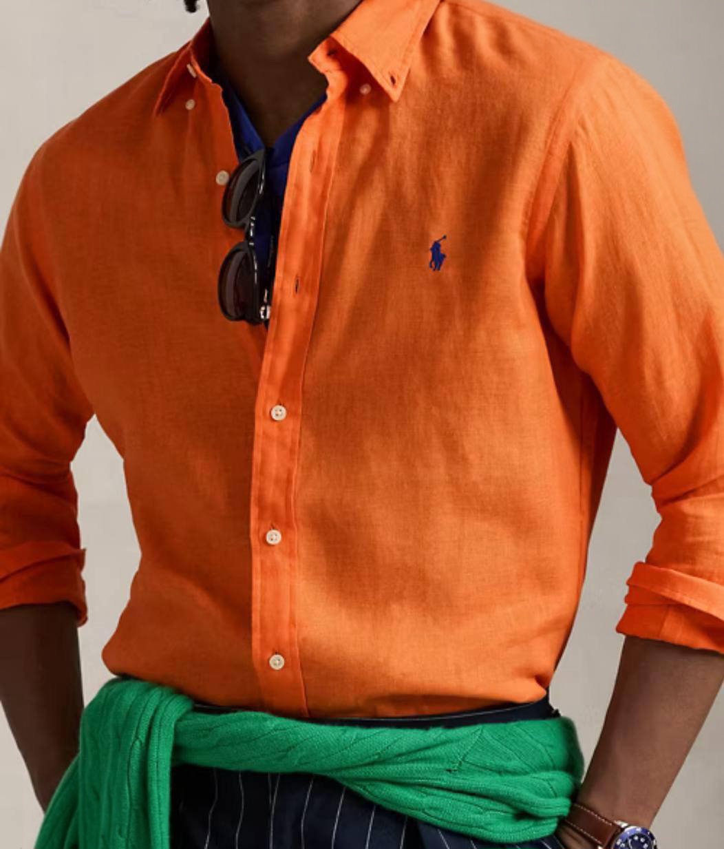 Orange  Polo Ralph Lauren Linen Shirt