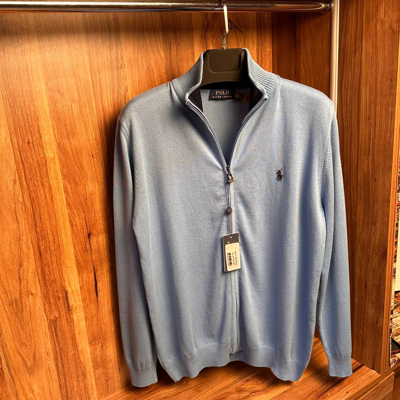 Polo Ralph Lauren Light Blue Zip-Up Sweater