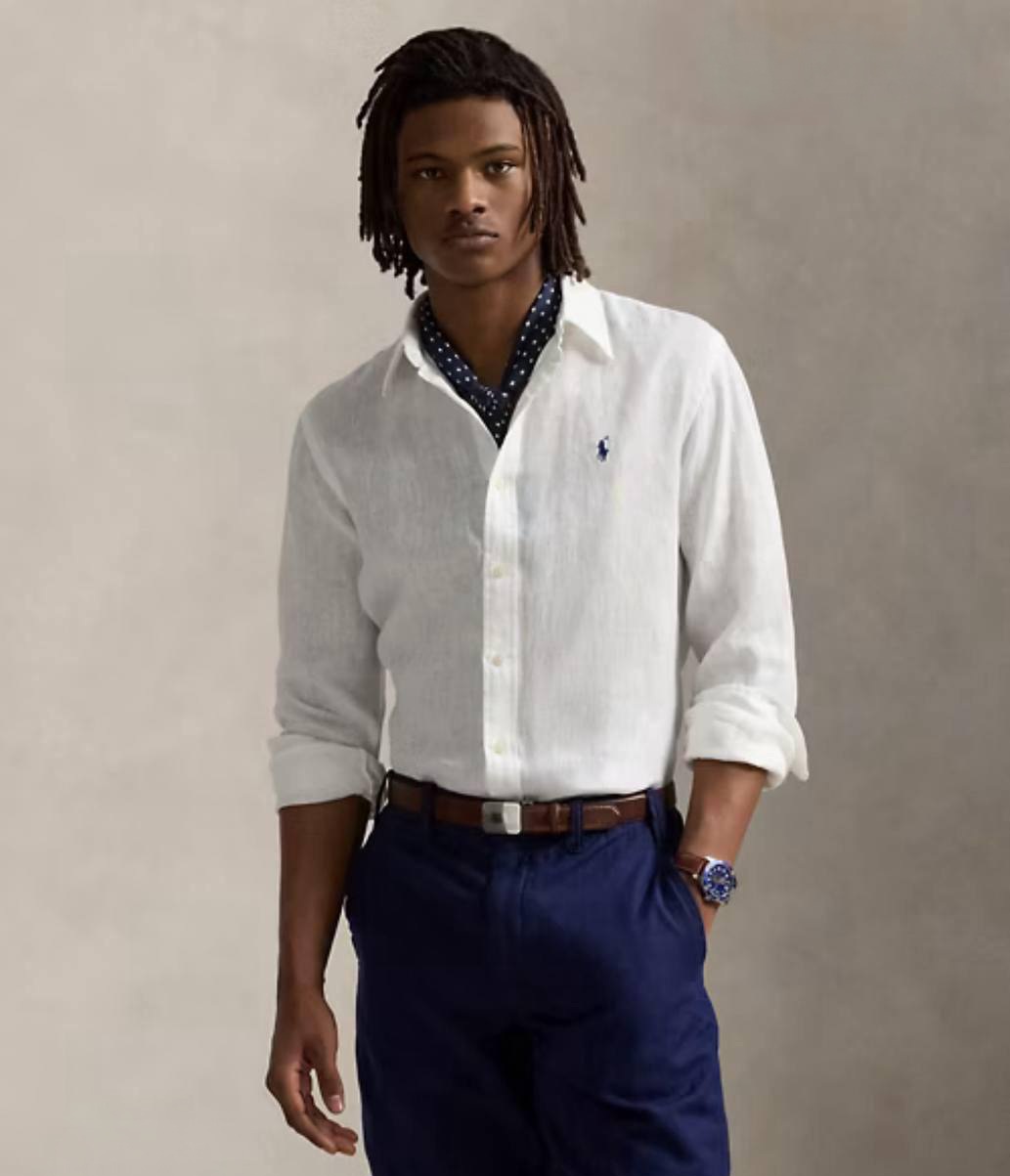 White Polo Ralph Lauren Linen Shirt
