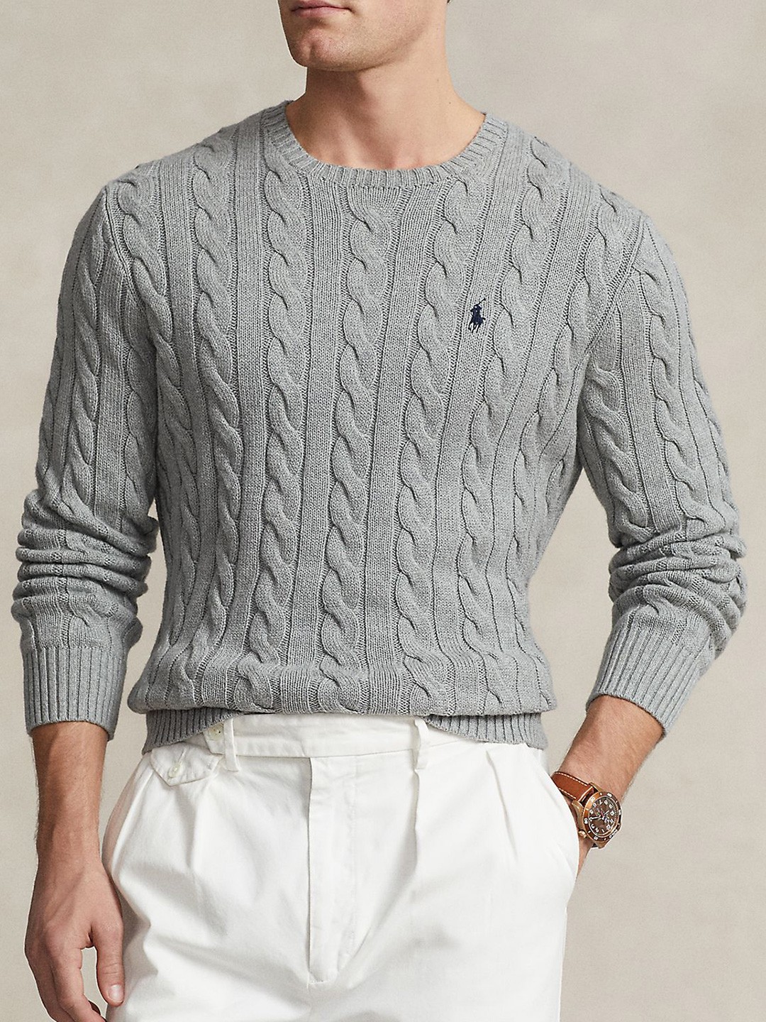 Ralph Lauren Grey Cable Knit Sweater