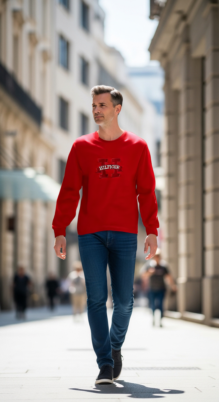 Red Tommy Hilfiger Sweatshirt