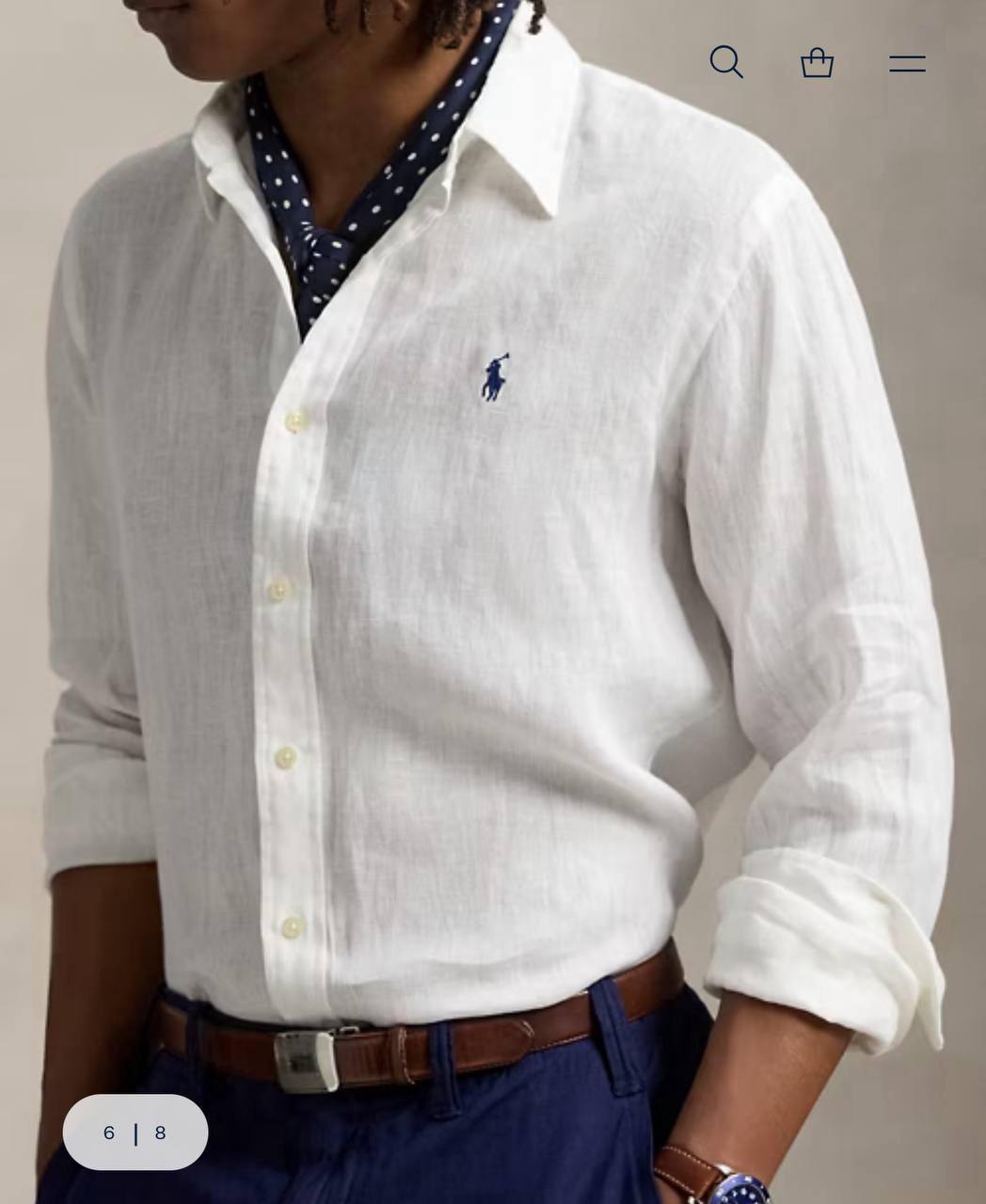 White Polo Ralph Lauren Linen Shirt