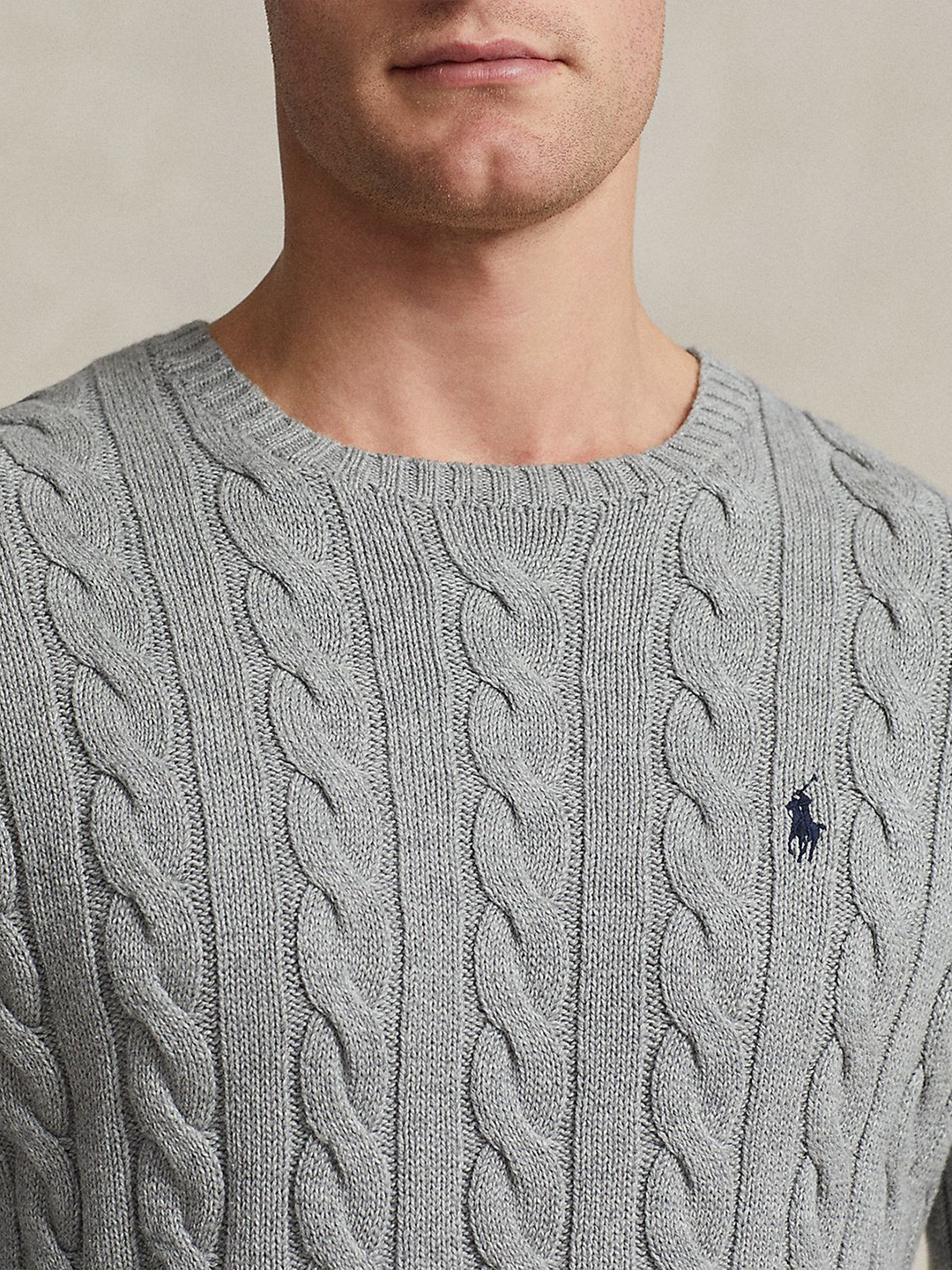 Ralph Lauren Grey Cable Knit Sweater