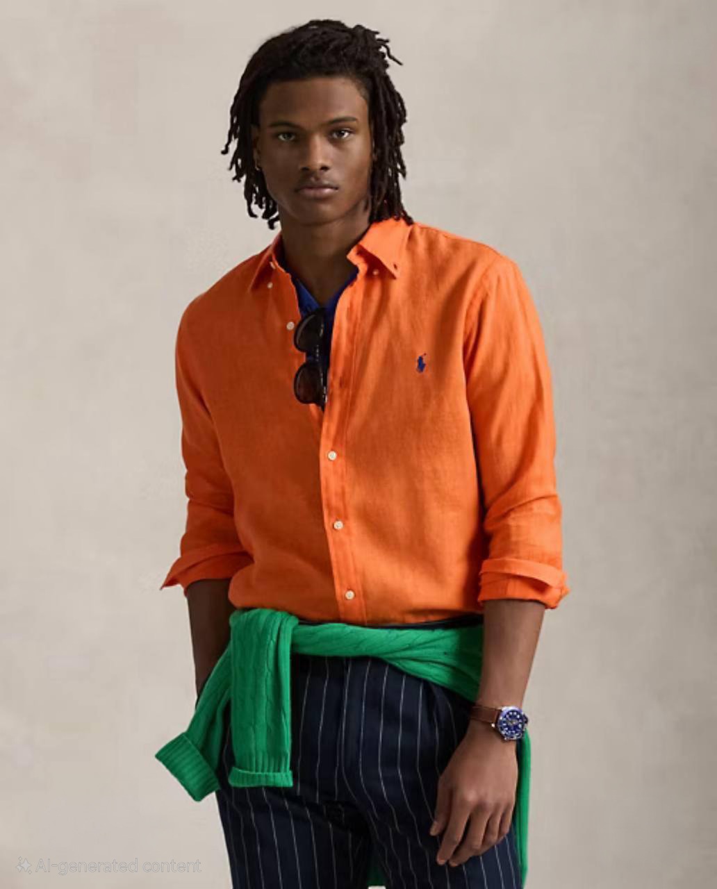 Orange  Polo Ralph Lauren Linen Shirt