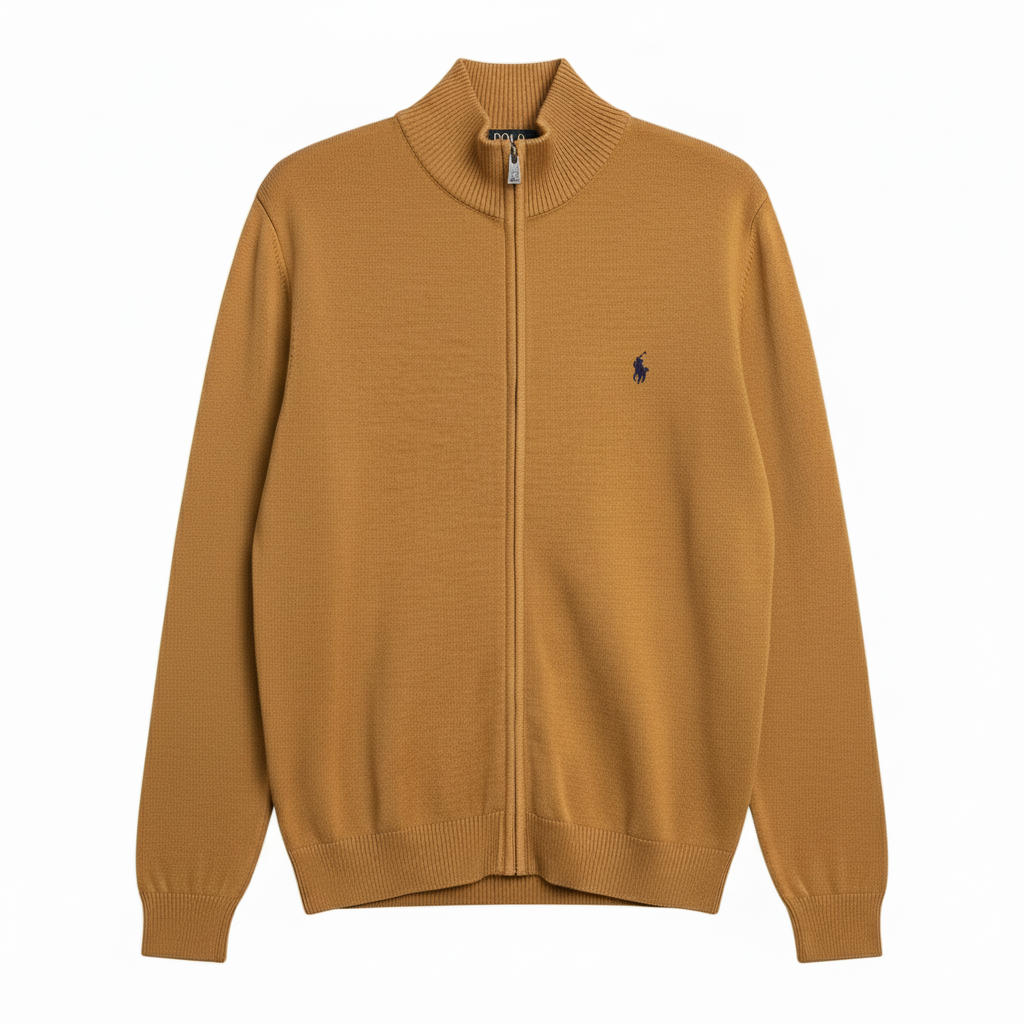 Polo Ralph Lauren Tan Zip-Up Sweater