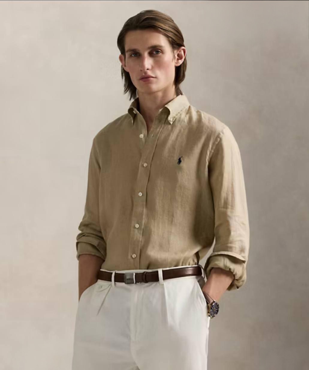 Beige Polo Ralph Lauren Linen Shirt