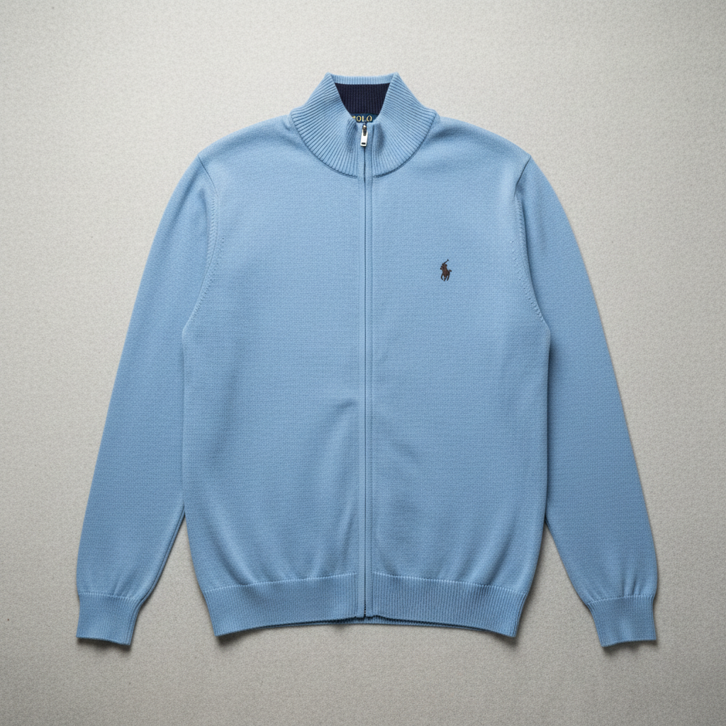 Polo Ralph Lauren Light Blue Zip-Up Sweater