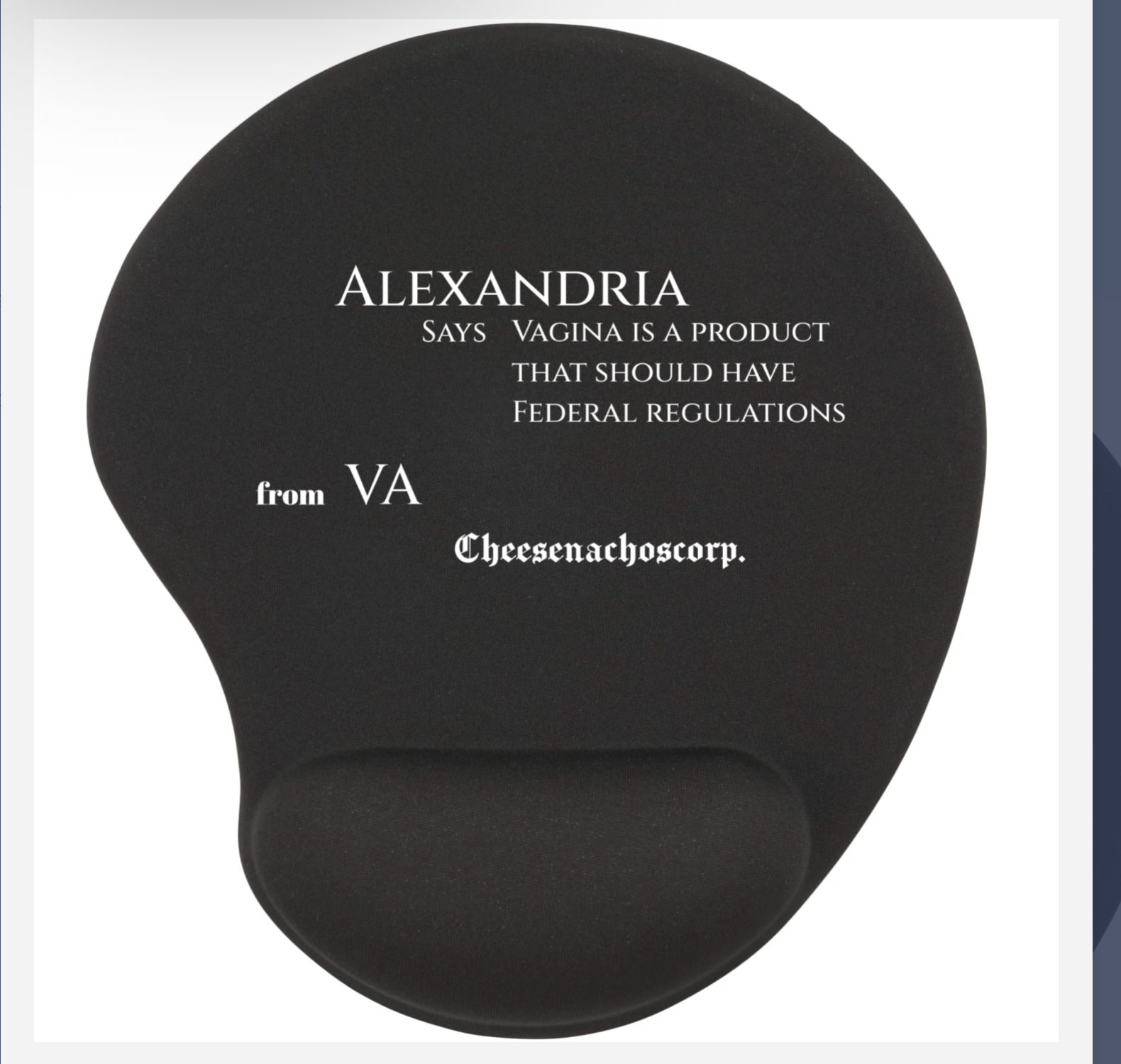 Alexandria, CNC gel support mousepad