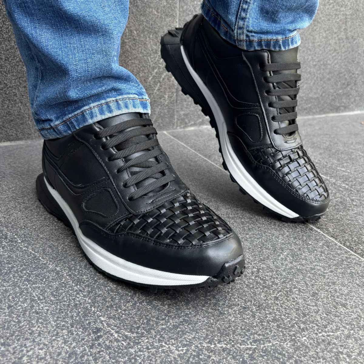Tenis Tejido Negro