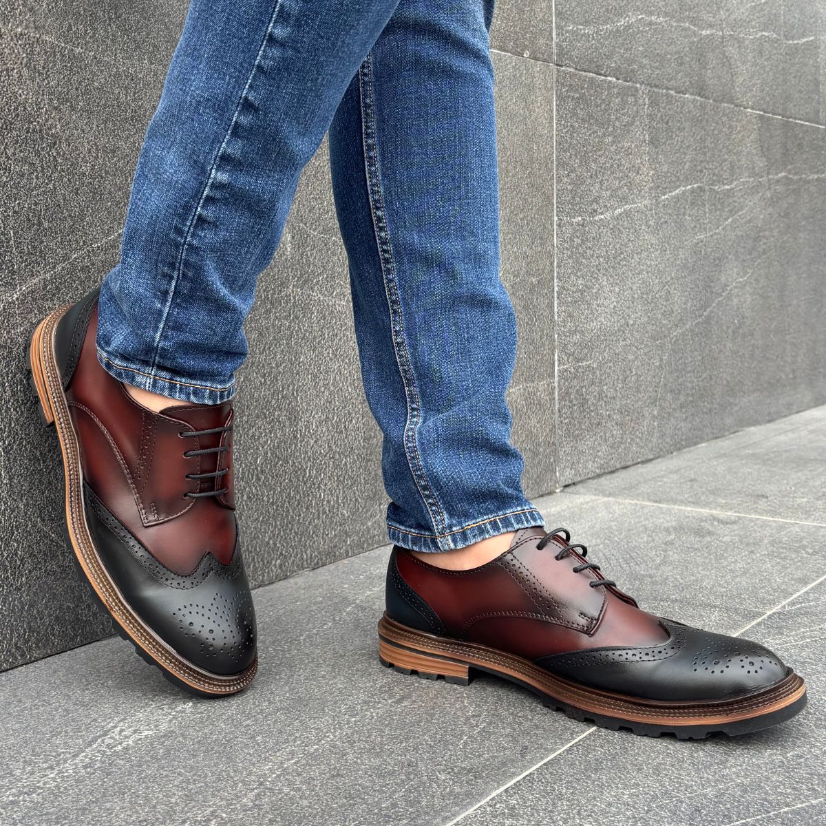 Zapato Bostoniano Azul-Rojo