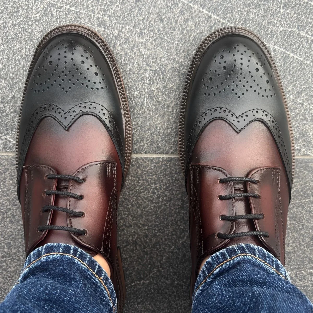 Zapato Bostoniano Azul-Rojo