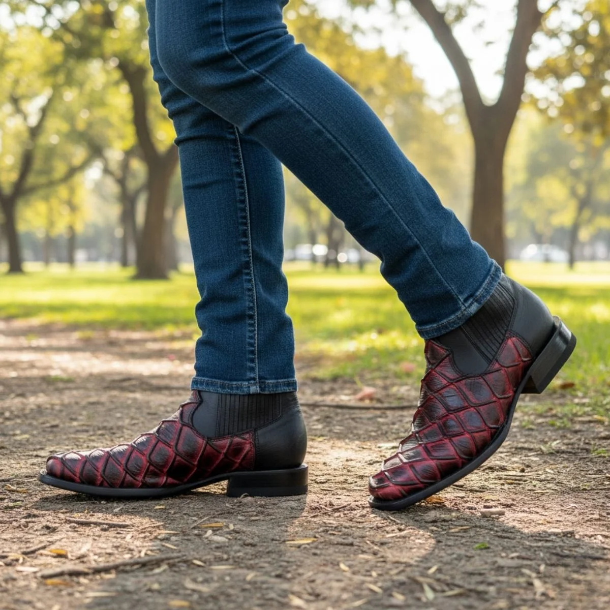 Botín Pirarucu Rojo Negro